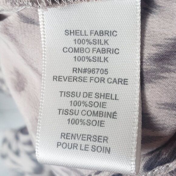 Rebecca Taylor Meow Animal Print 100% Silk Dress Size 10 Ruffle Hem Mob Wife - Picture 9 of 10